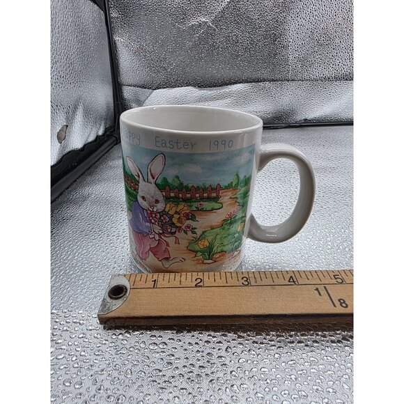 Vintage Happy Easter 1990 Ceramic Mug With Bunny Design - Picture 2 of 6